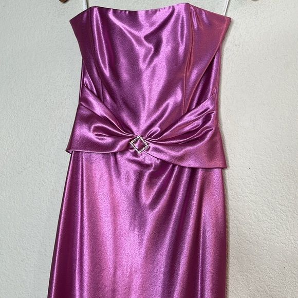 VTG Jessica McClintock Gunne Sax Prom Dress Rhinestone Satin Formal Pink 7/8 - Picture 9 of 13